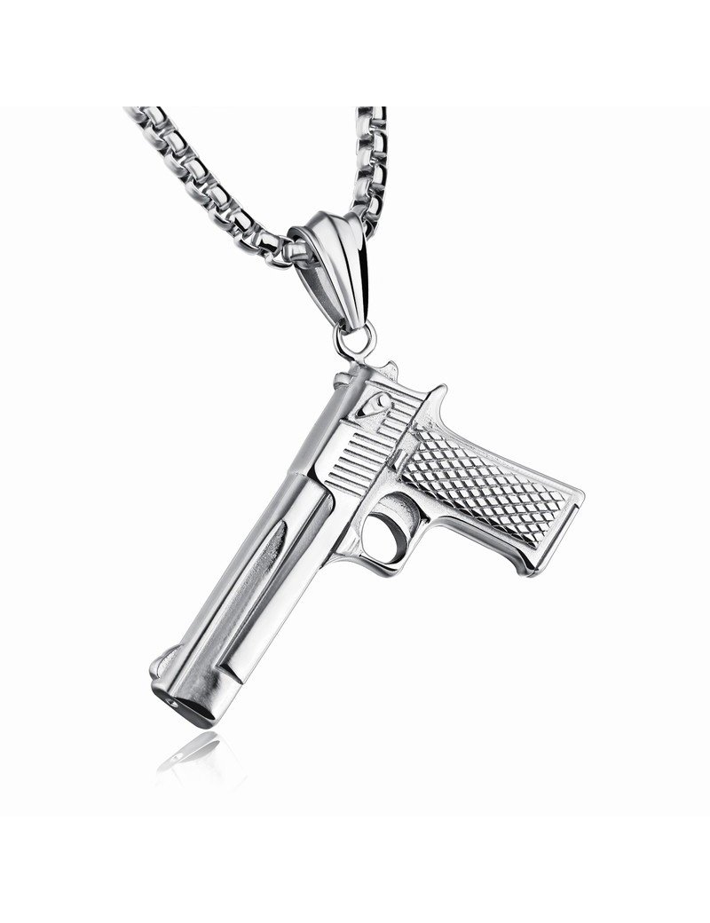 COLGANTE PISTOLA EN ACERO QUIRÚRGICO