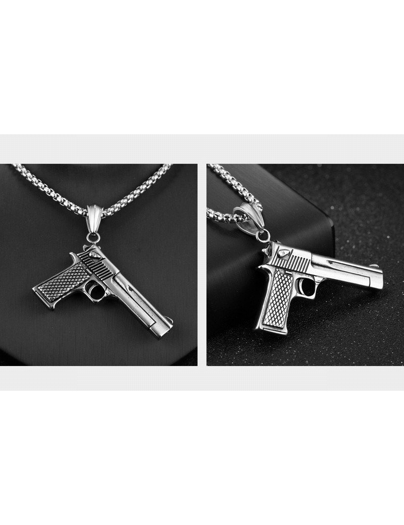 COLGANTE PISTOLA EN ACERO QUIRÚRGICO