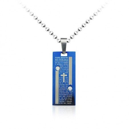 COLGANTE PADRENUESTRO TITANIO CON CIRCONITAS PARA HOMBRE