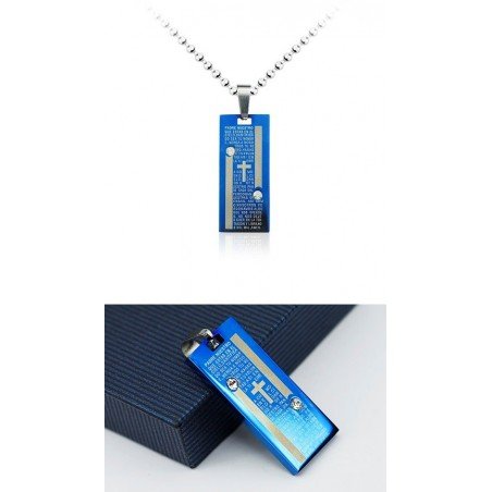 COLGANTE PADRENUESTRO TITANIO CON CIRCONITAS PARA HOMBRE
