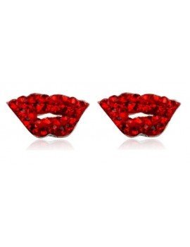PENDIENTES LABIOS CON PRECIOSA CRYSTAL Y PLATA DE LEY