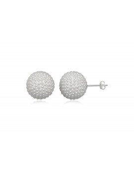 PENDIENTES BOLA CON PERLAS EN PLATA DE LEY