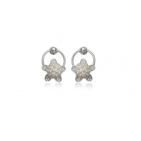 PENDIENTES ESTRELLA CON PERLAS EN PLATA DE LEY