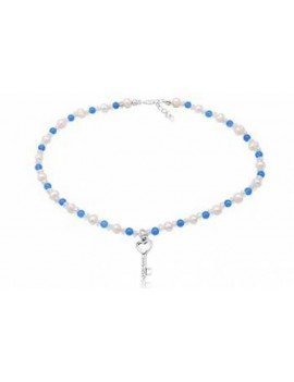 COLLAR LLAVE DE PLATA CON CRISTALES PARA NIÑA