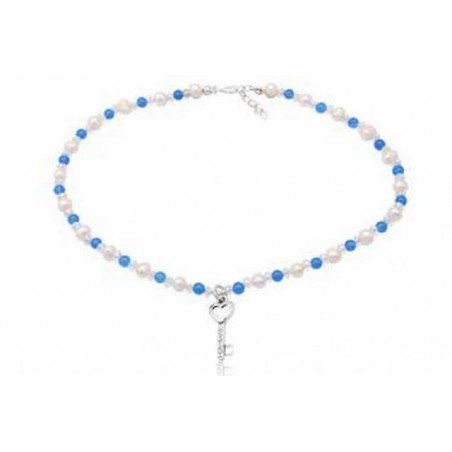 COLLAR LLAVE DE PLATA CON CRISTALES PARA NIÑA