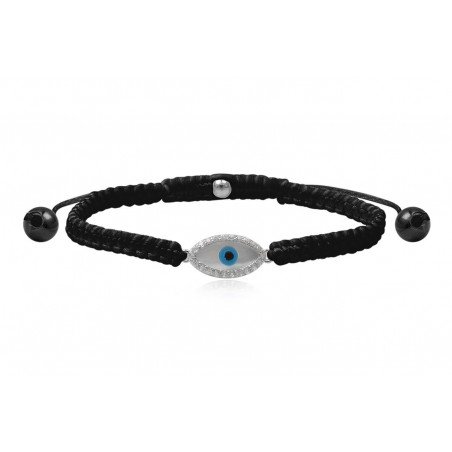 PULSERA OJO TURCO DE MACRAME Y PLATA