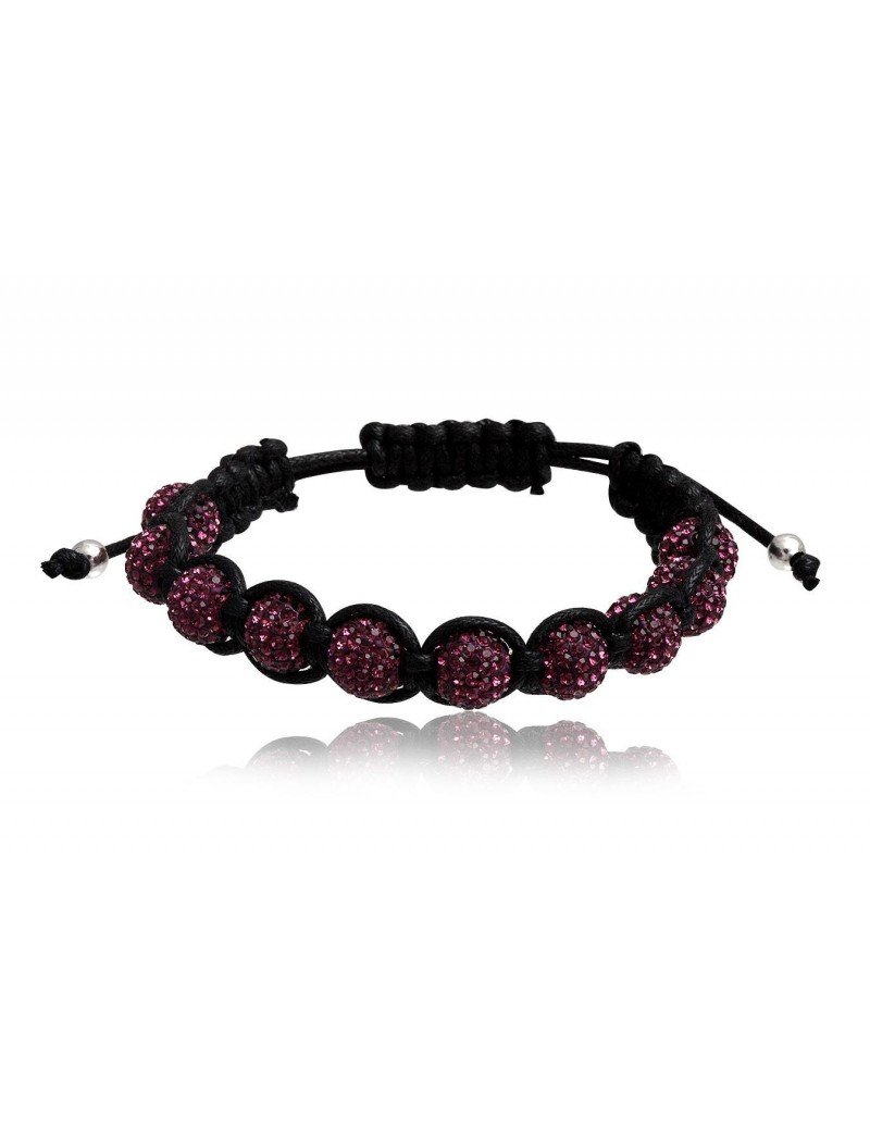 PULSERA MACRAME CON PLATA Y CRISTAL PRECIOSA