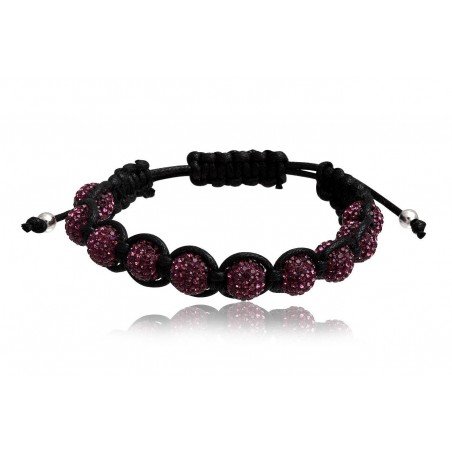 PULSERA MACRAME CON PLATA Y CRISTAL PRECIOSA