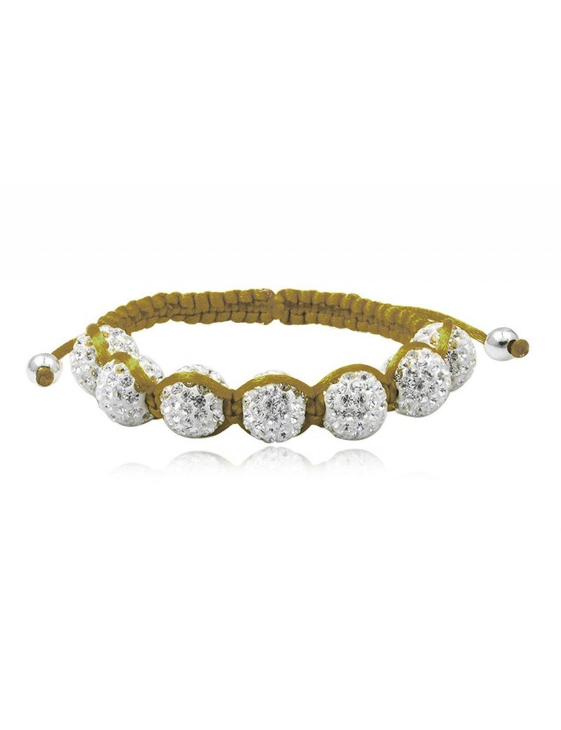 PULSERA MACRAME CON PLATA Y CRISTAL PRECIOSA