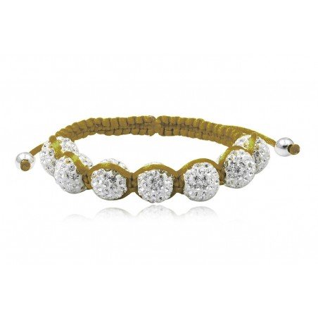 PULSERA MACRAME CON PLATA Y CRISTAL PRECIOSA