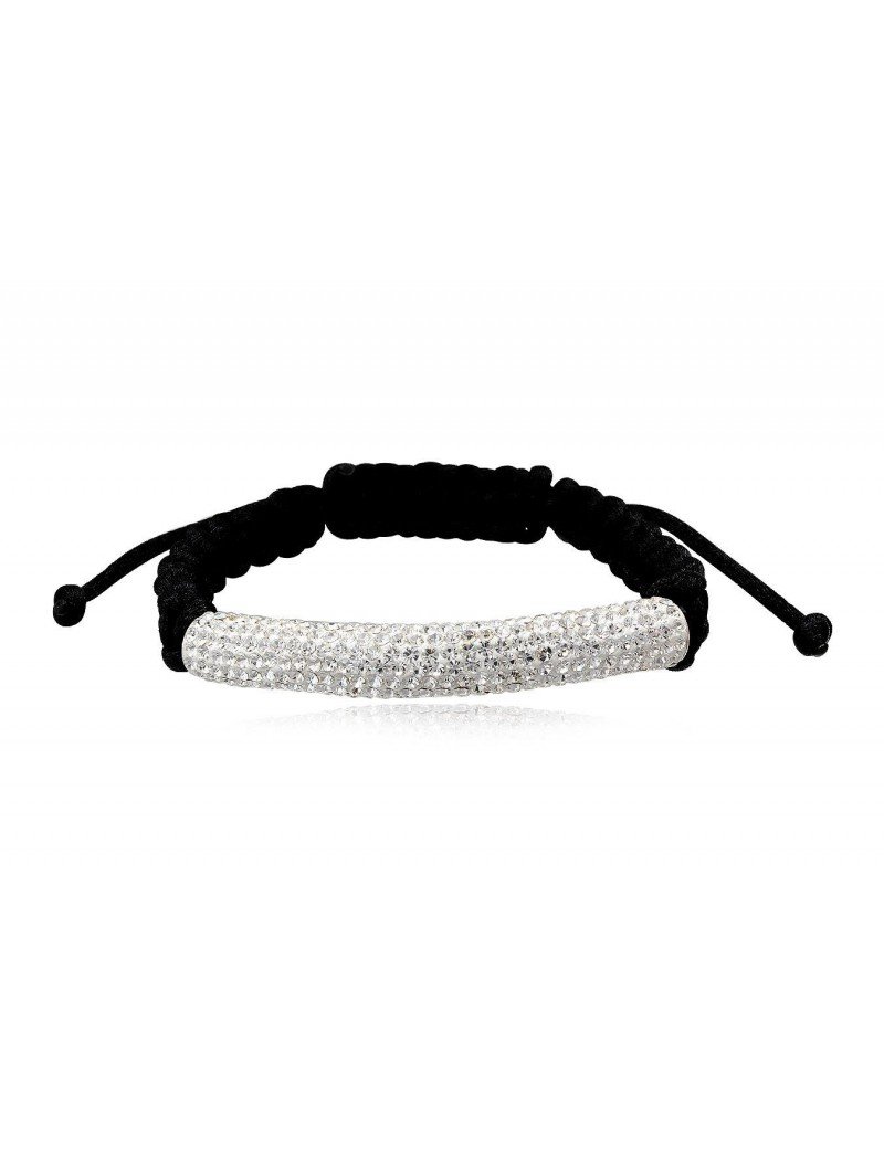 PULSERA MACRAME CON CRISTAL PRECIOSA Y PLATA
