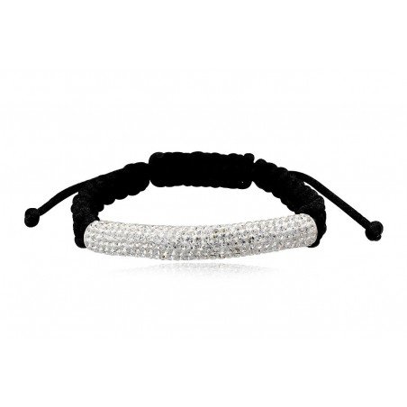 PULSERA MACRAME CON CRISTAL PRECIOSA Y PLATA