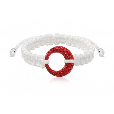 PULSERA ARO DE MACRAME DE PLATA CON CRISTAL PRECIOSA