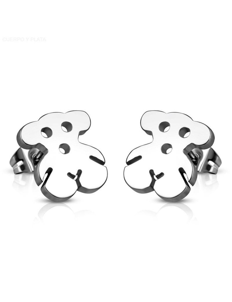 PENDIENTES OSITO DE ACERO QUIRURGICO