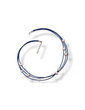 COLLAR CUERO Y PERLAS