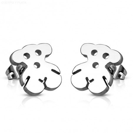 PENDIENTES OSITO DE ACERO QUIRURGICO