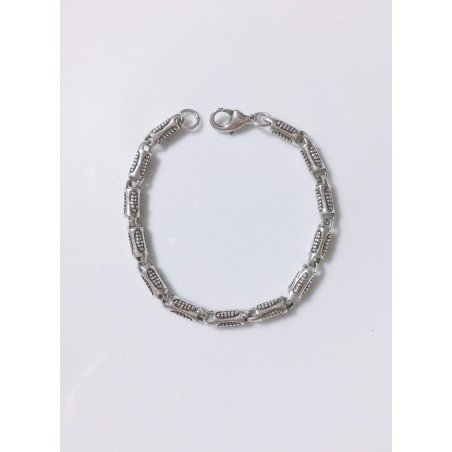 PULSERA CILINDROS DE PLATA TIBETANA