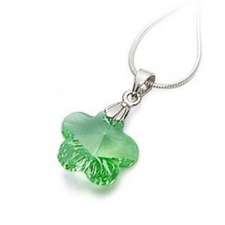 COLGANTE FLOR DE CRISTAL DE SWAROVSKI EN PLATA DE LEY VARIOS COLORES