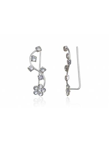 PENDIENTES TREPADORES FLOR CON PRECIOSA CRYSTAL...