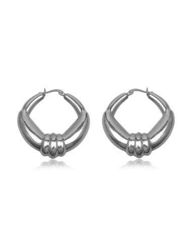PENDIENTES GRANDES ESTILO BALI DE ACERO
