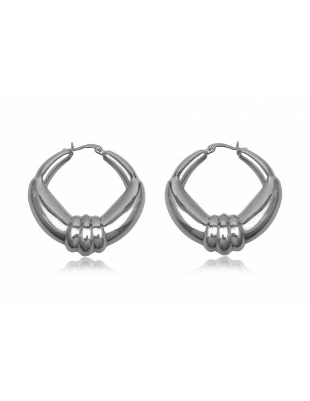 PENDIENTES GRANDES ESTILO BALI DE ACERO