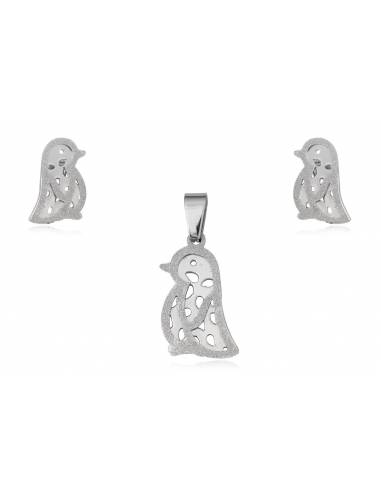 CONJUNTO PINGUINOS DE ACERO PARA MUJER