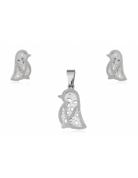CONJUNTO PINGUINOS DE ACERO PARA MUJER