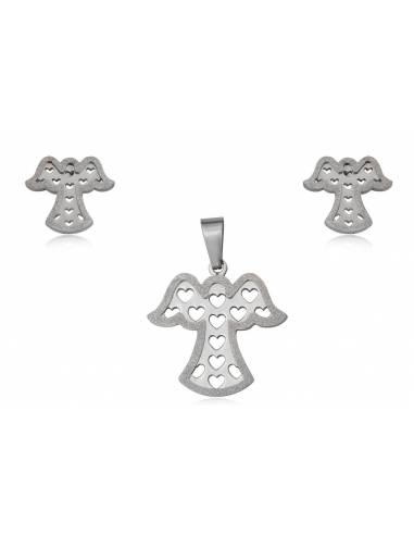 CONJUNTO ANGELES DE ACERO COLOR PLATA