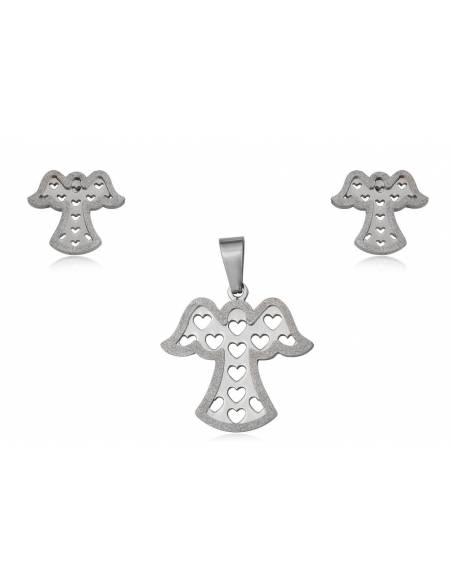 CONJUNTO ANGELES DE ACERO COLOR PLATA