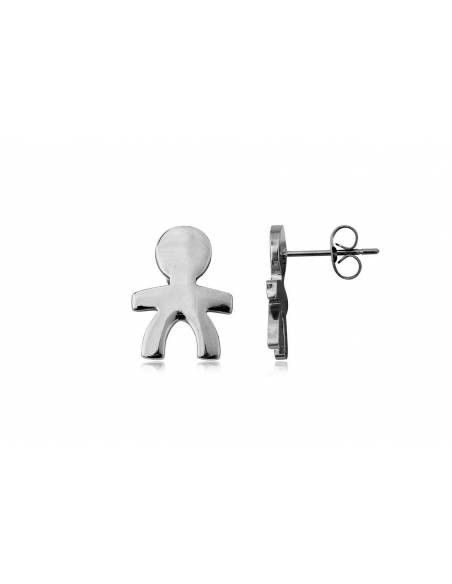 PENDIENTES MONIGOTE DE ACERO COLOR PLATA