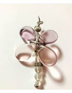COLGANTE ARTESANAL MARIPOSA DE PLATA CON CUARZO