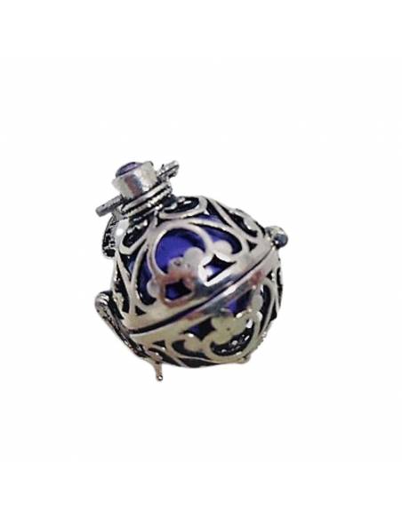 LLAMADOR DE ANGELES MODELO ETNICO CON BOLA MORADA BAÑO PLATA