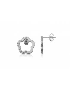 PENDIENTES FLOR CON CIRCONITA DE ACERO