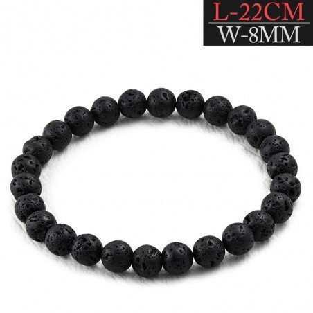 PULSERA CON PIEDRA OBSIDIANA 22CM