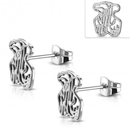 PENDIENTES OSITO TRIBAL EN ACERO QUIRURGICO