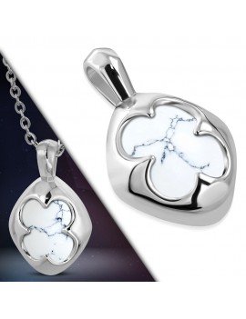 COLGANTE TREBOL DE LA SUERTE CON PIEDRA TURQUESA ONIX EN... 2