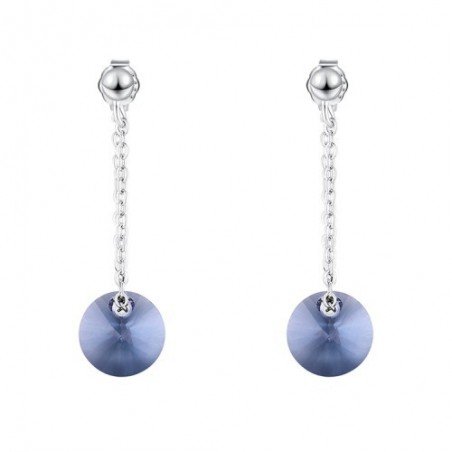 PENDIENTES PENDULO CON CRISTAL DE SWAROVSKI EN PLATA DE LEY
