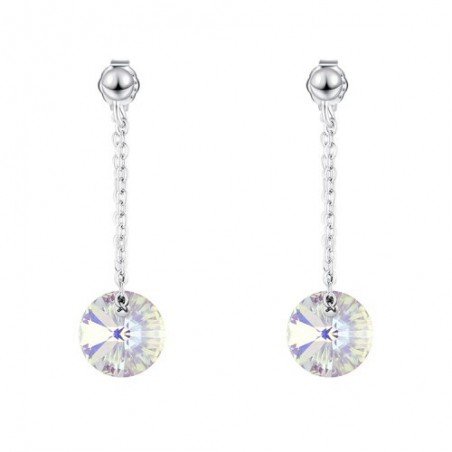 PENDIENTES PENDULO CON CRISTAL DE SWAROVSKI EN PLATA DE LEY