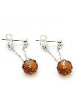 PENDIENTES CON CRISTAL DE SWAROVSKI EN PLATA DE LEY